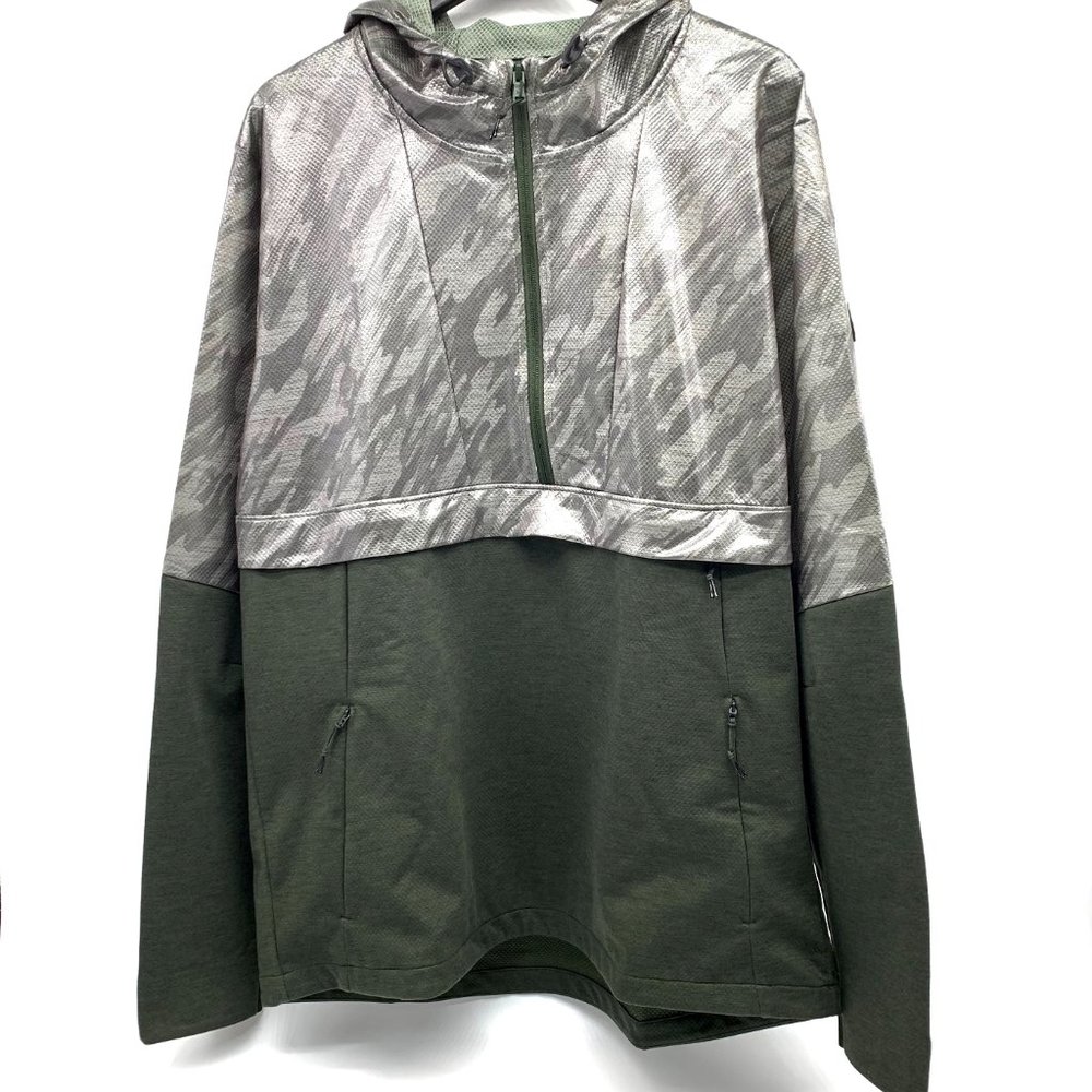 Under Armour Windbreaker Anorak Half Zip Hoodie XL Camo Green